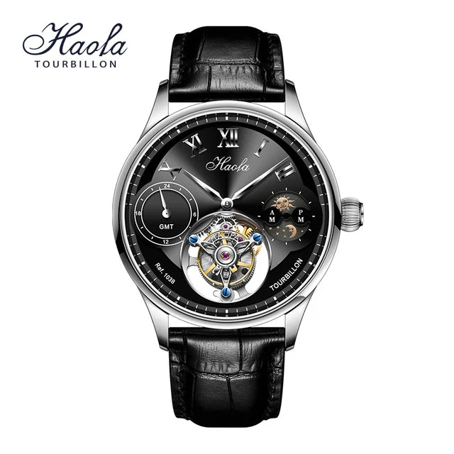 Haofa Men's GMT Tourbillon Watch – Luxury Mechanical Design