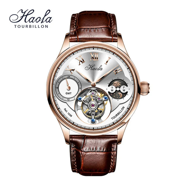 Haofa Men's GMT Tourbillon Watch – Luxury Mechanical Design