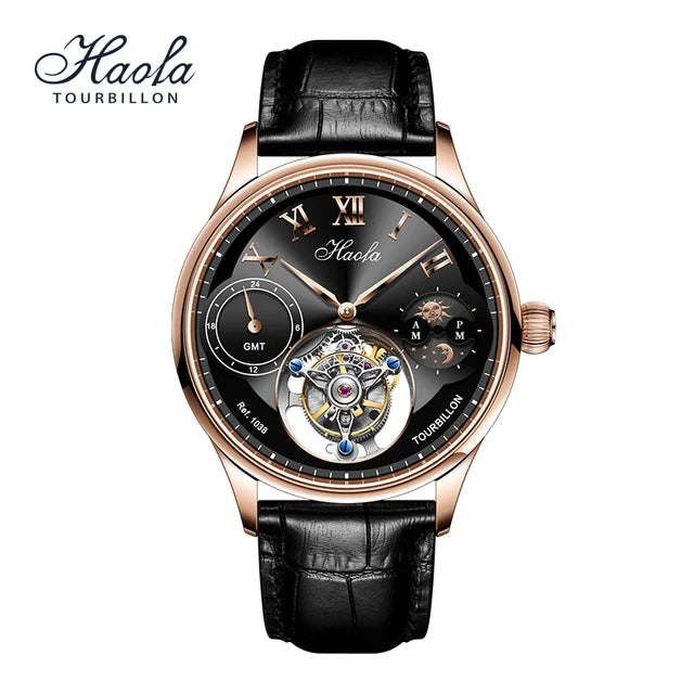 Haofa Men's GMT Tourbillon Watch – Luxury Mechanical Design