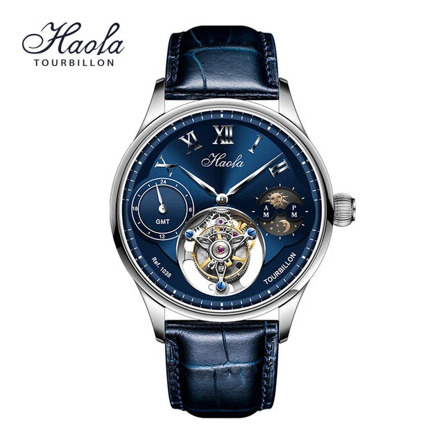 Haofa Men's GMT Tourbillon Watch – Luxury Mechanical Design