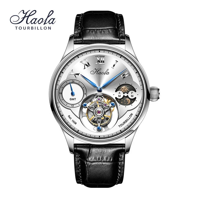 Haofa Men's GMT Tourbillon Watch – Luxury Mechanical Design