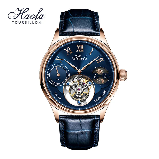 Haofa Men's GMT Tourbillon Watch – Luxury Mechanical Design