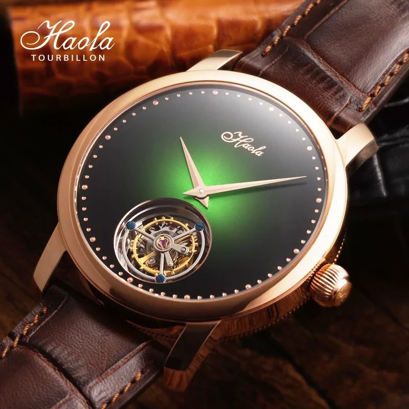 Haofa Men’s Tourbillon Mechanical Watch Sapphire Dial