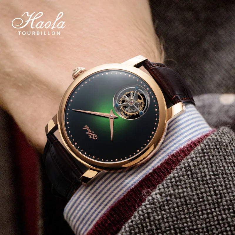 Haofa Men’s Tourbillon Mechanical Watch Sapphire Dial