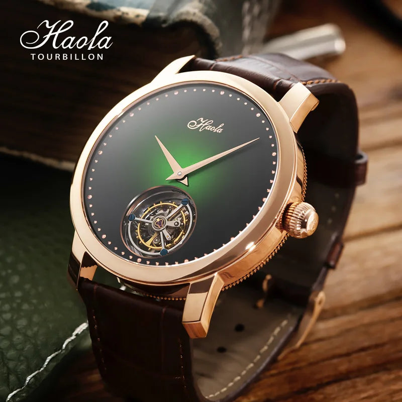 Haofa Men’s Tourbillon Mechanical Watch Sapphire Dial