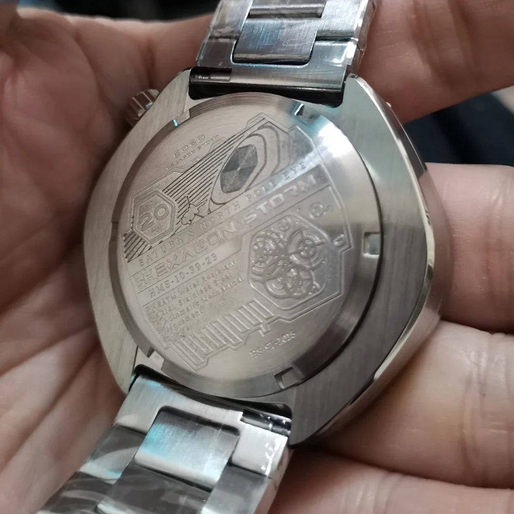 HEXAGON STORM Automatic Men's Watch – 5ATM, Steel & Leather Smash Price Shop Men's Watch