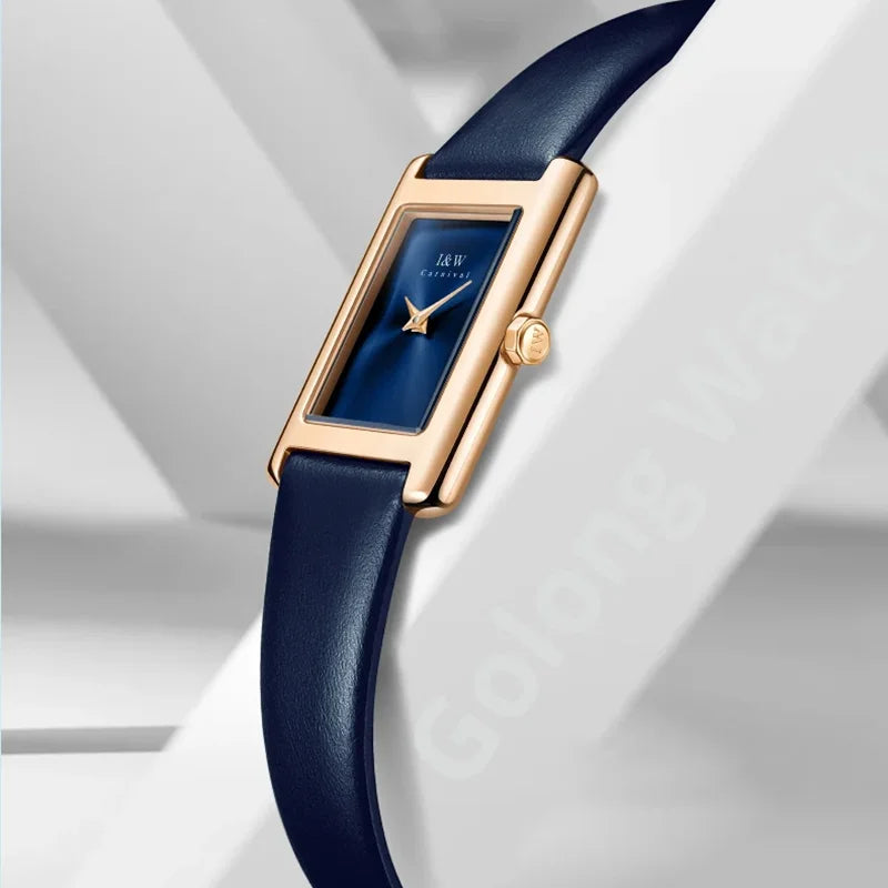 I&W Ultra-Thin Women’s Watch – Sapphire Leather Swiss Style
