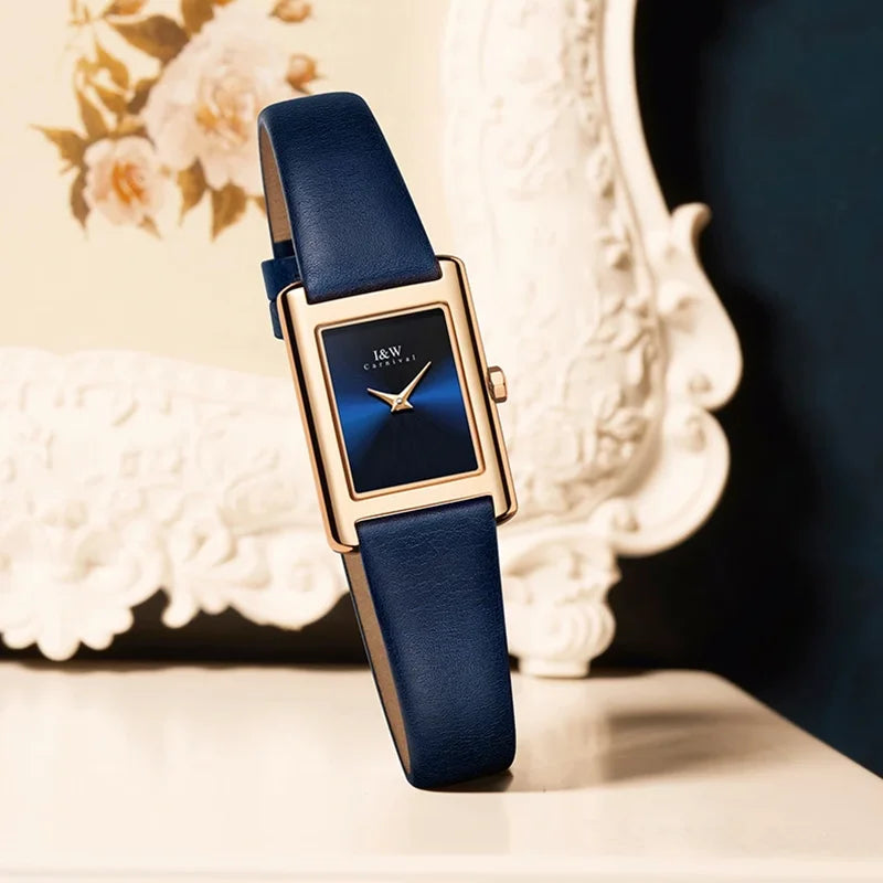 I&W Ultra-Thin Women’s Watch – Sapphire Leather Swiss Style