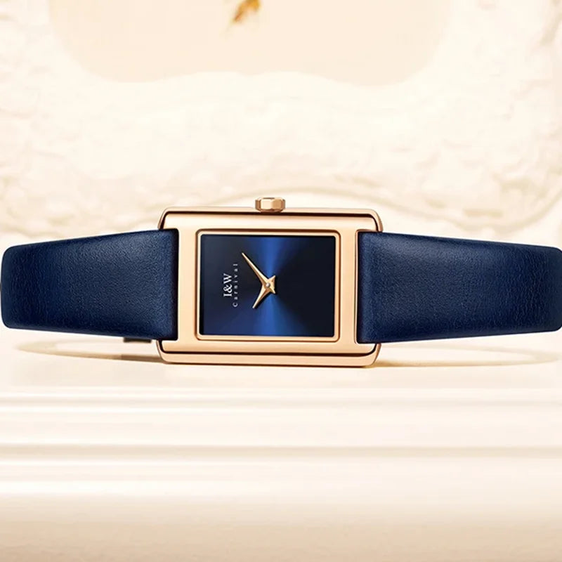 I&W Ultra-Thin Women’s Watch – Sapphire Leather Swiss Style