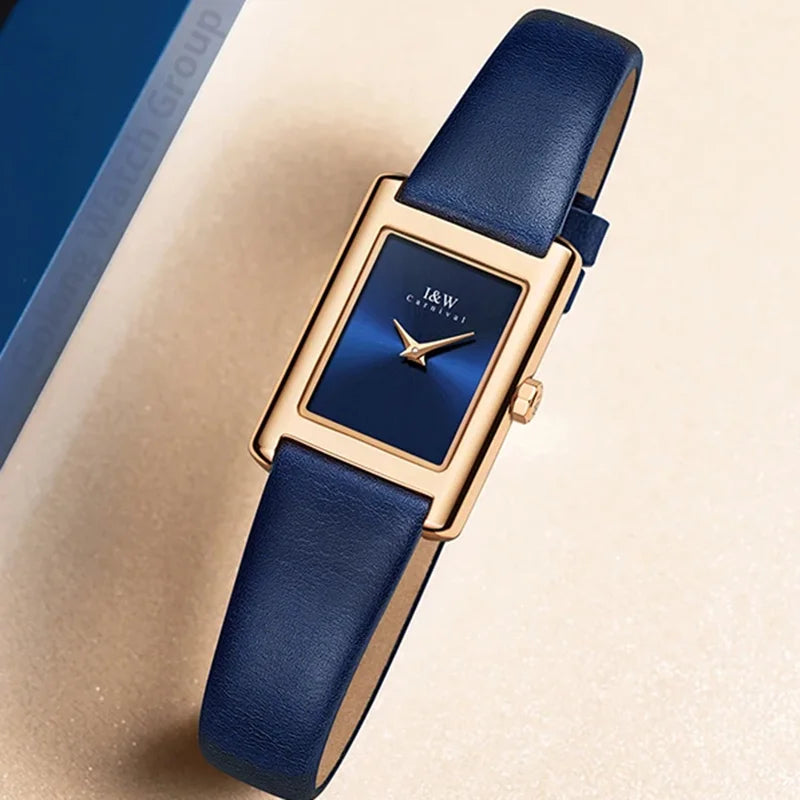 I&W Ultra-Thin Women’s Watch – Sapphire Leather Swiss Style