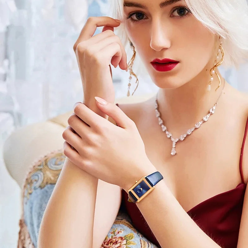 I&W Ultra-Thin Women’s Watch – Sapphire Leather Swiss Style