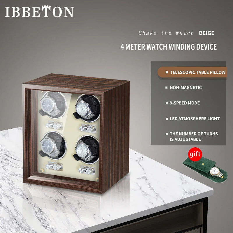 IBBETON Luxury Automatic Watch Winder – PU Leather Storage Box Smash Price Shop Unisex