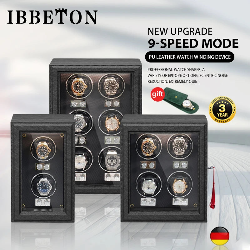 IBBETON Luxury Automatic Watch Winder – PU Leather Storage Box Smash Price Shop Unisex