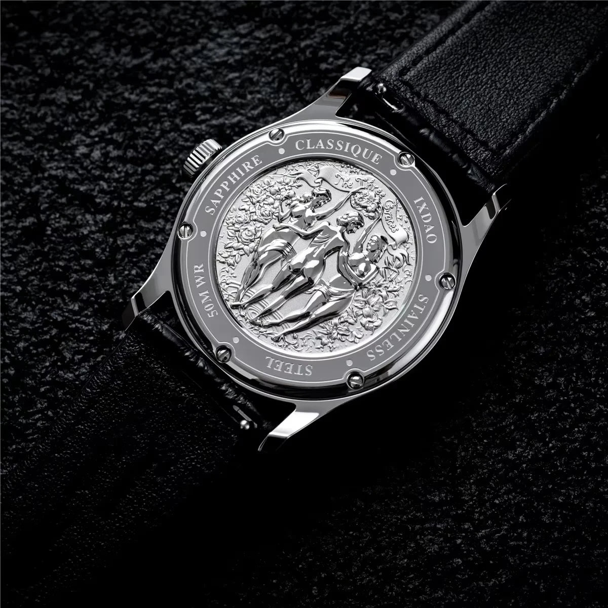 IX&DAO Men’s Formal Watch – Sapphire, Leather, 5BAR Quartz