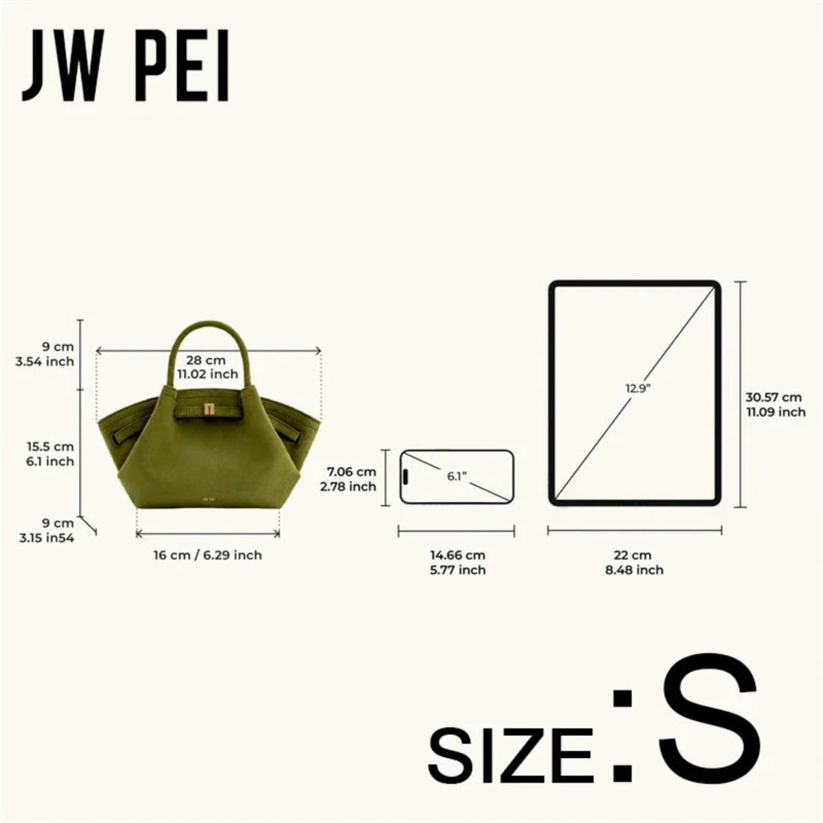 JW PEI Luxury Handbag Tote Bag for Women Leather Shoulder Bag Purse Design Large Capacity Totes Top Handle Hobo Shopper Work Bag Smash Price Shop