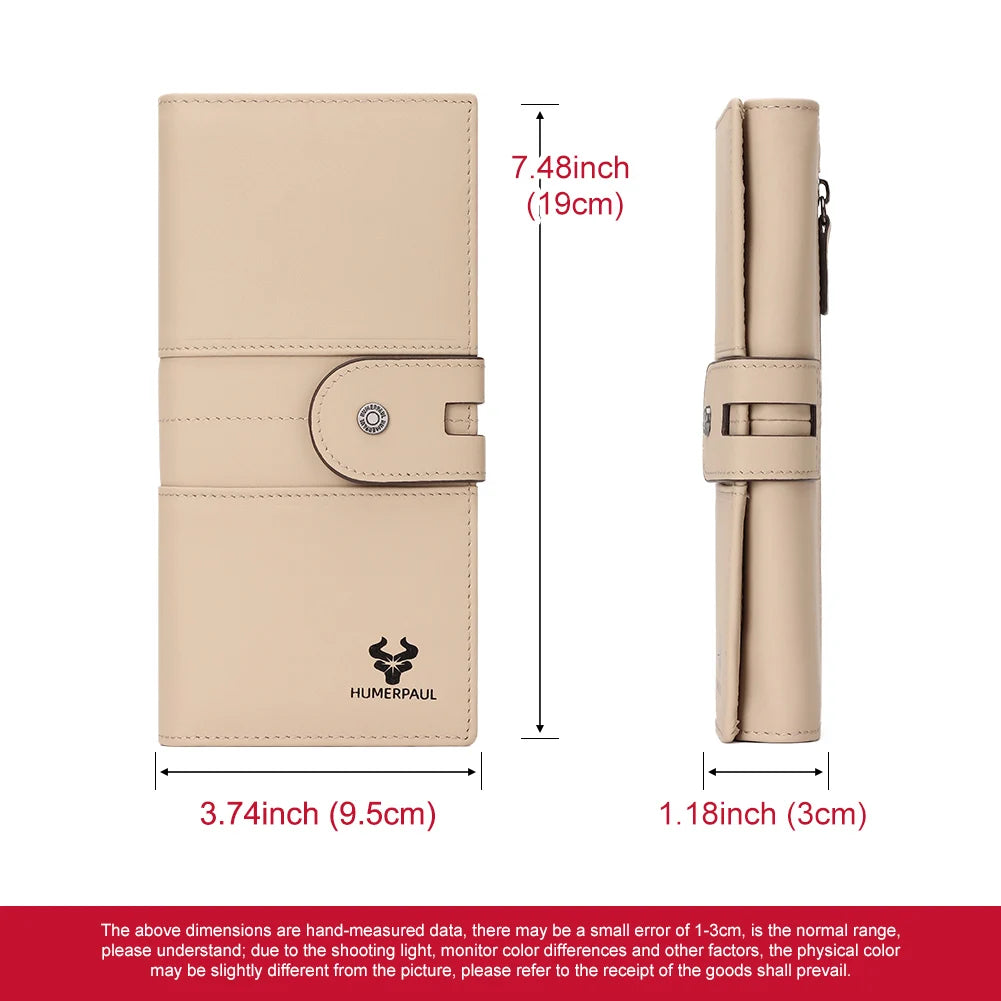 KAVI'S Genuine Leather Trifold Wallet with Phone Pocket – product image 4