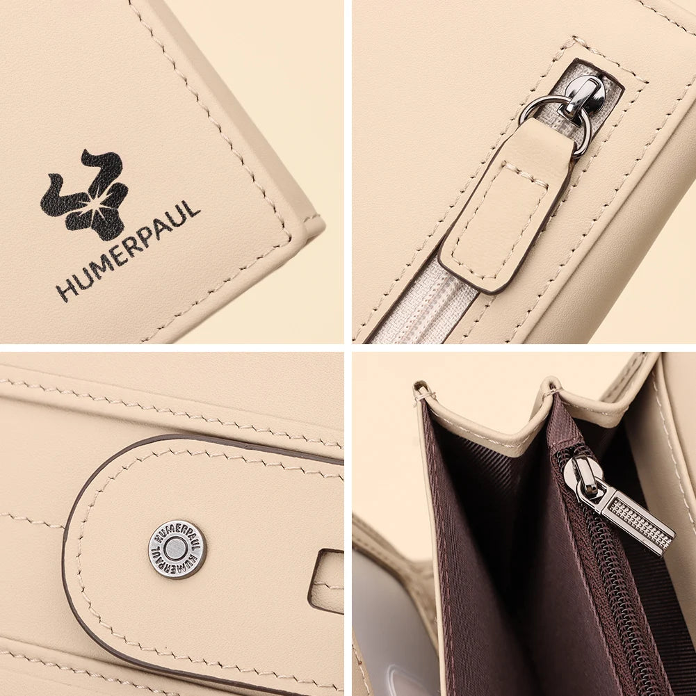 KAVI'S Genuine Leather Trifold Wallet with Phone Pocket – product image 5