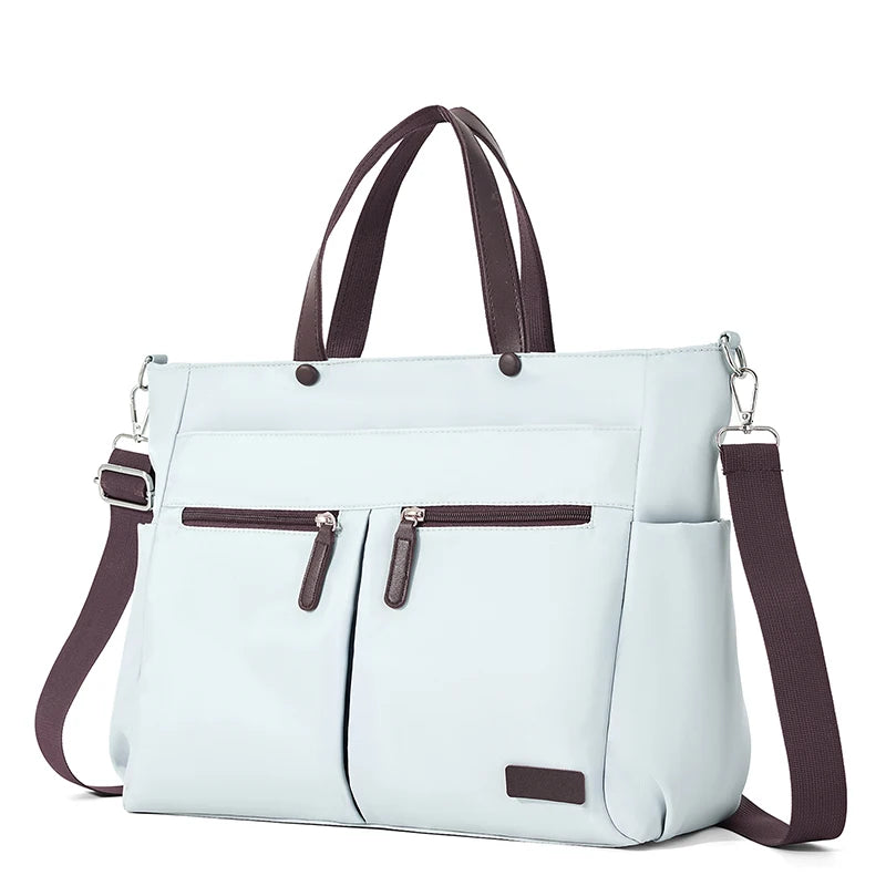 【 Laptop Bag 】 Nylon casual ladies' laptop bag, daily commuting briefcase, lightweight double main pocket single-shoulder bag Smash Price Shop