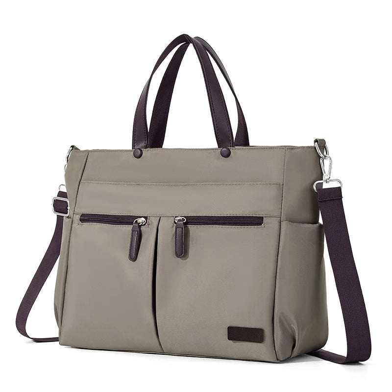 【 Laptop Bag 】 Nylon casual ladies' laptop bag, daily commuting briefcase, lightweight double main pocket single-shoulder bag Smash Price Shop