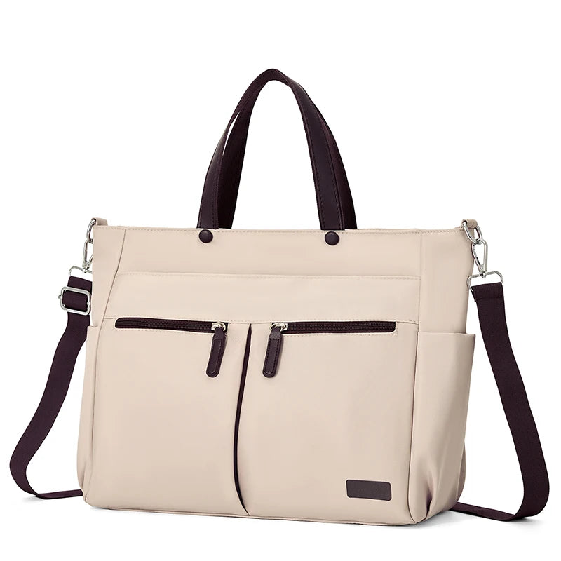 【 Laptop Bag 】 Nylon casual ladies' laptop bag, daily commuting briefcase, lightweight double main pocket single-shoulder bag Smash Price Shop