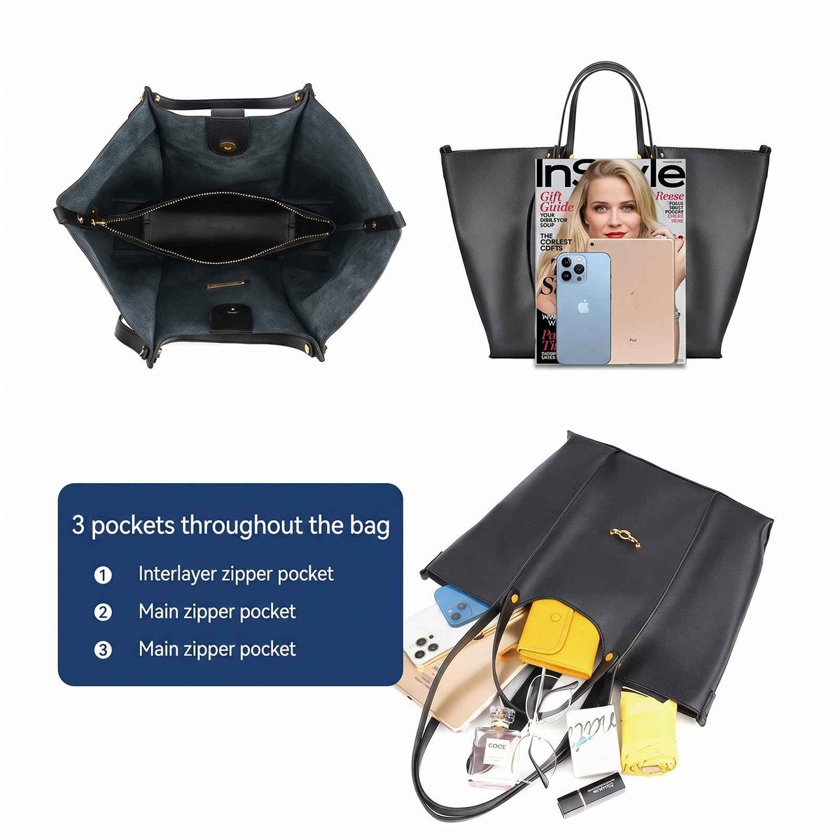 Large Genuine Leather Work Tote Bag for Women – product image 10