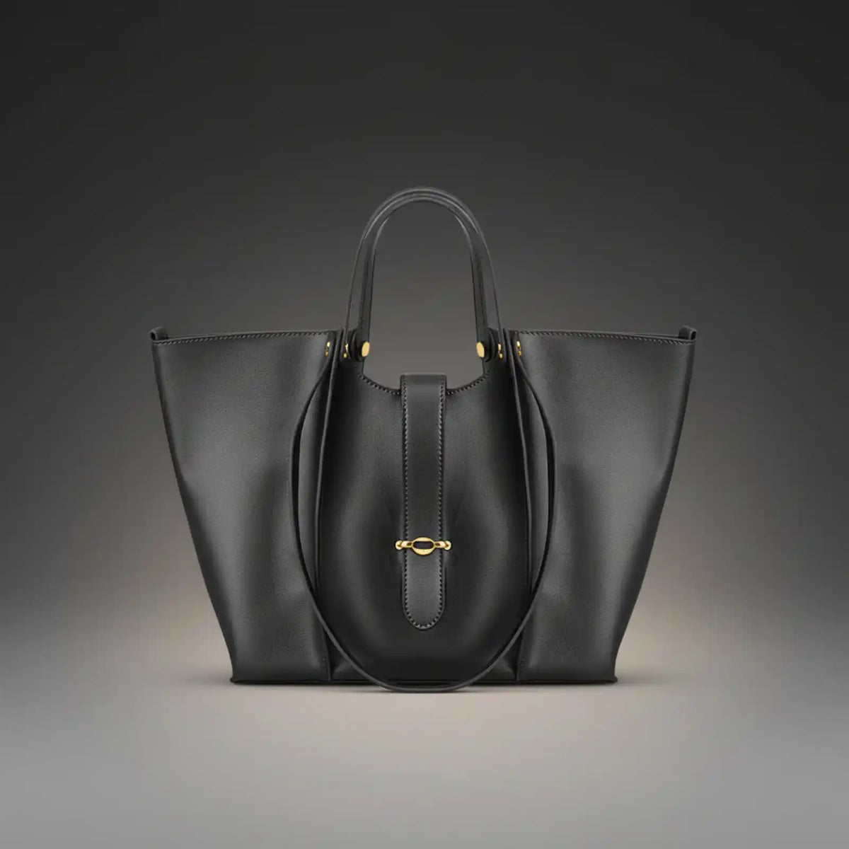 Large Genuine Leather Work Tote Bag for Women in Black – product image 12