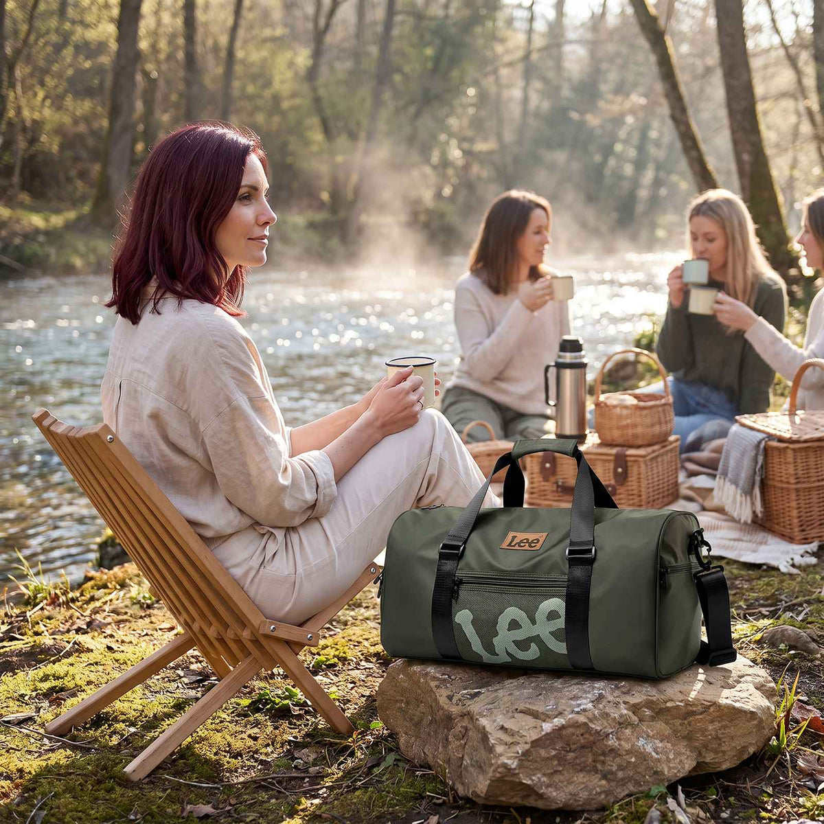 Lee Waterproof Weekender Duffel Bag with Shoe Compartment – lifestyle image 3
