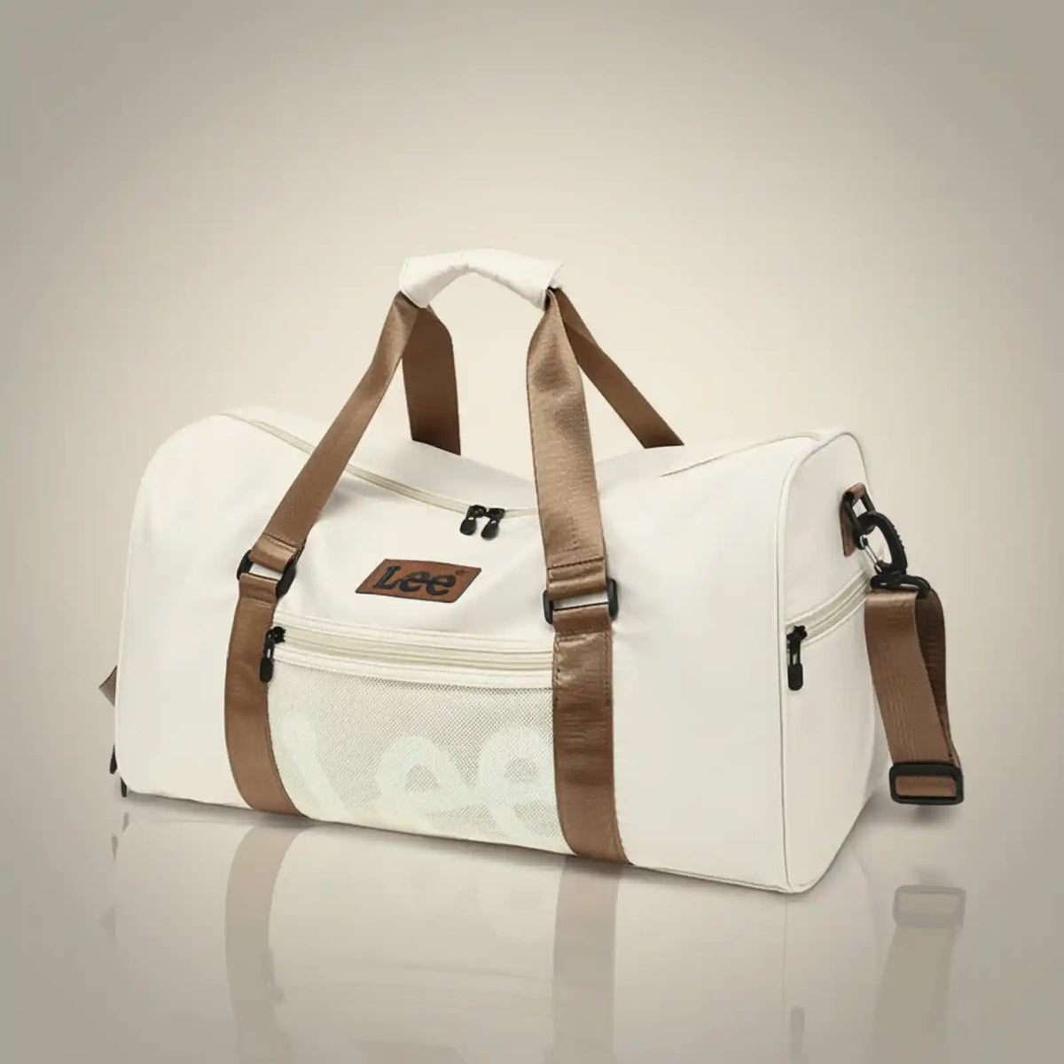 Lee Waterproof Weekender Duffel Bag with Shoe Compartment in Color A-Khaki – product image 6