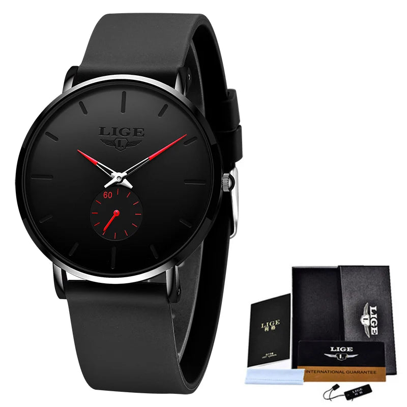 LIGE Rose Gold Women’s Watch – Luxury Quartz, Waterproof, Silicone Strap