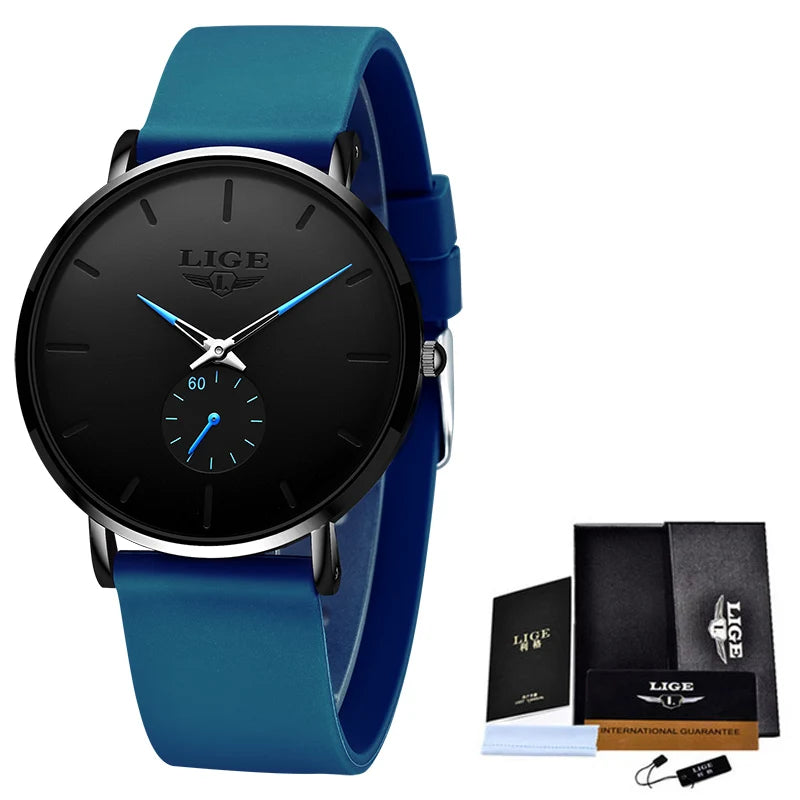 LIGE Rose Gold Women’s Watch – Luxury Quartz, Waterproof, Silicone Strap