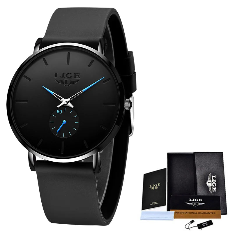 LIGE Rose Gold Women’s Watch – Luxury Quartz, Waterproof, Silicone Strap