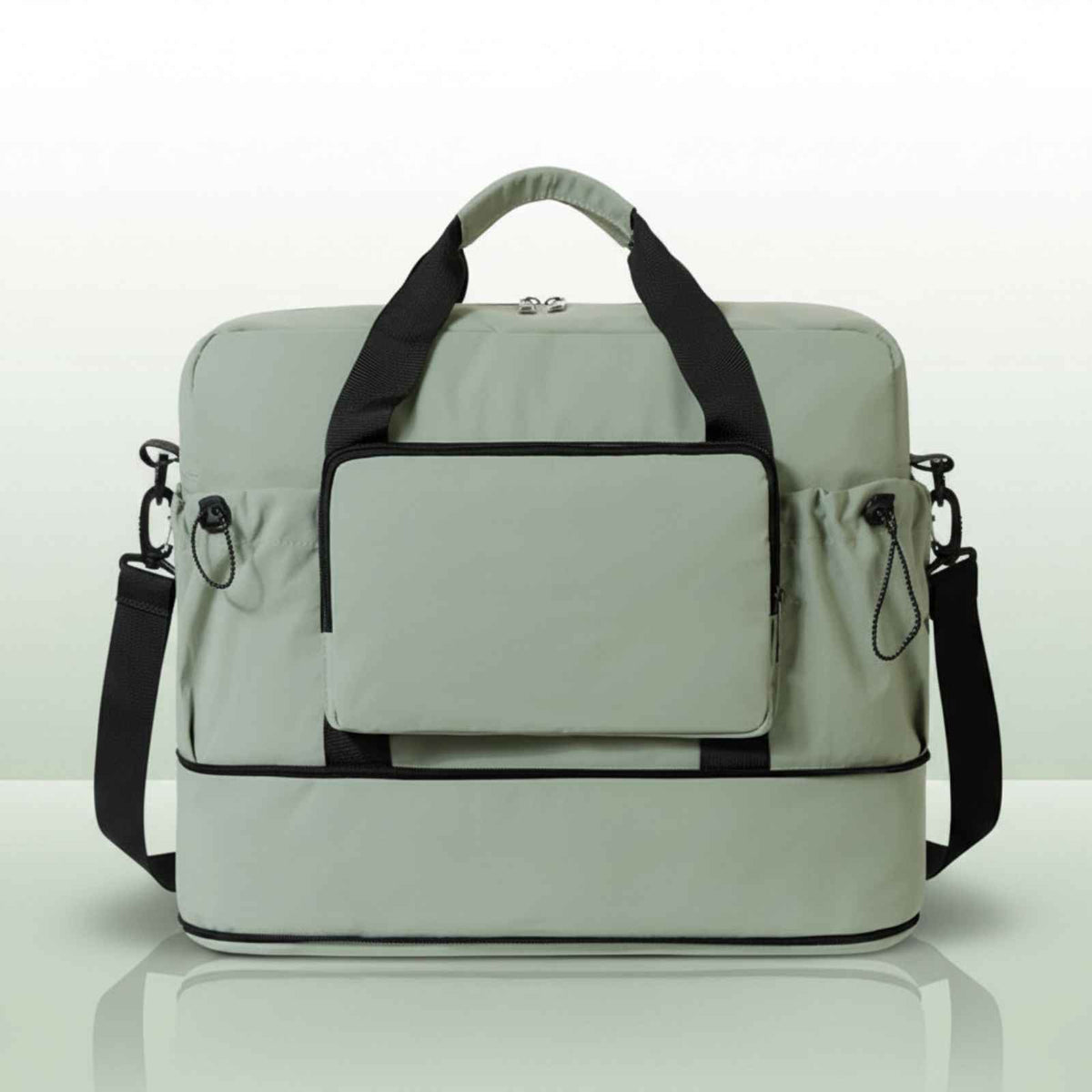 Lightweight Nylon Weekender Duffel Bag in Green – variant image 4
