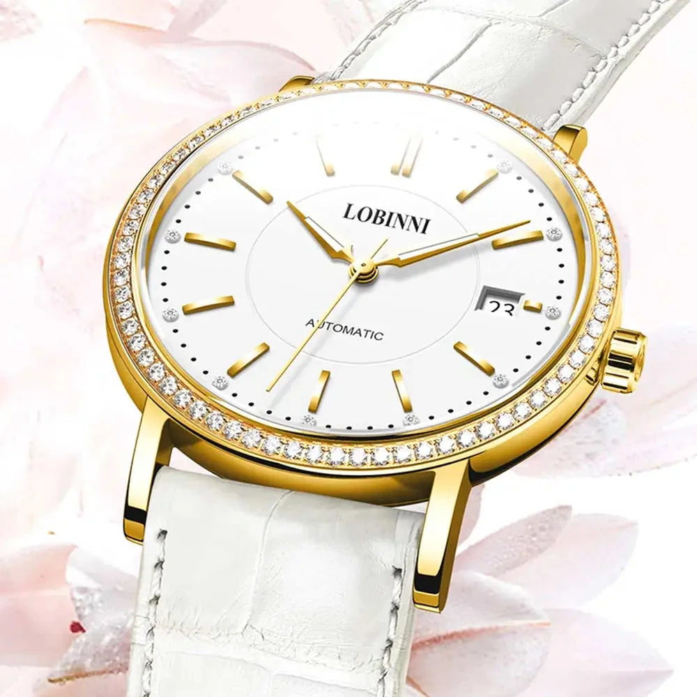LOBINNI 12025F Ladies Automatic Watch – 36mm, Sapphire, Seagull