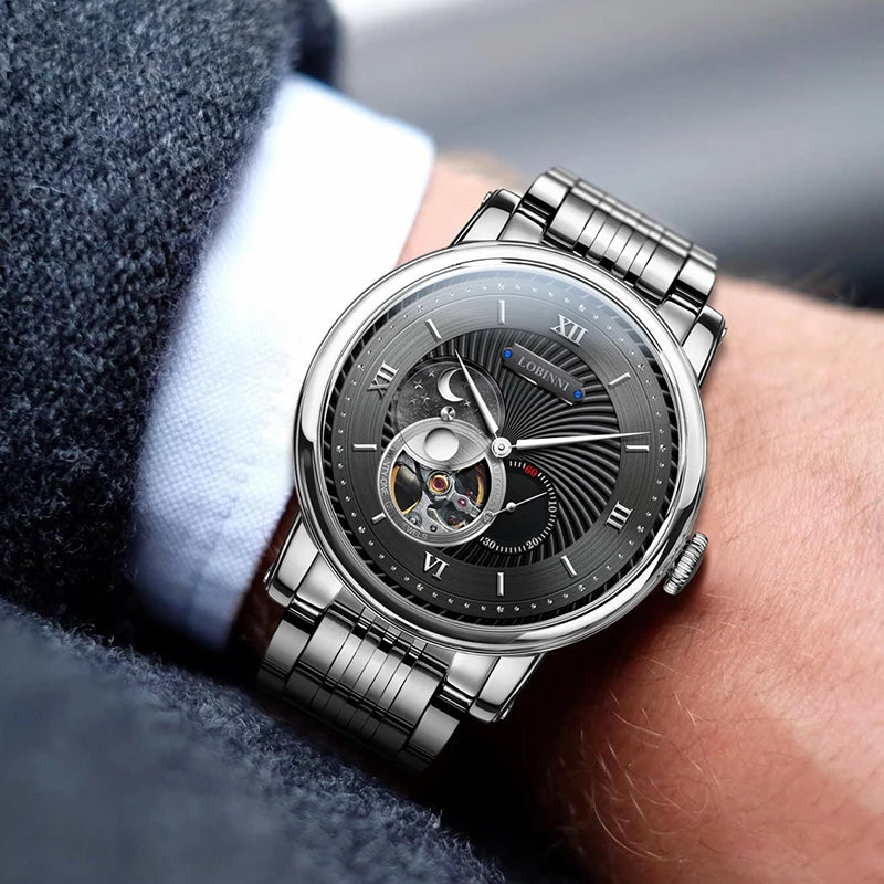 LOBINNI 3605 Automatic Skeleton Men's Watch 40.5mm