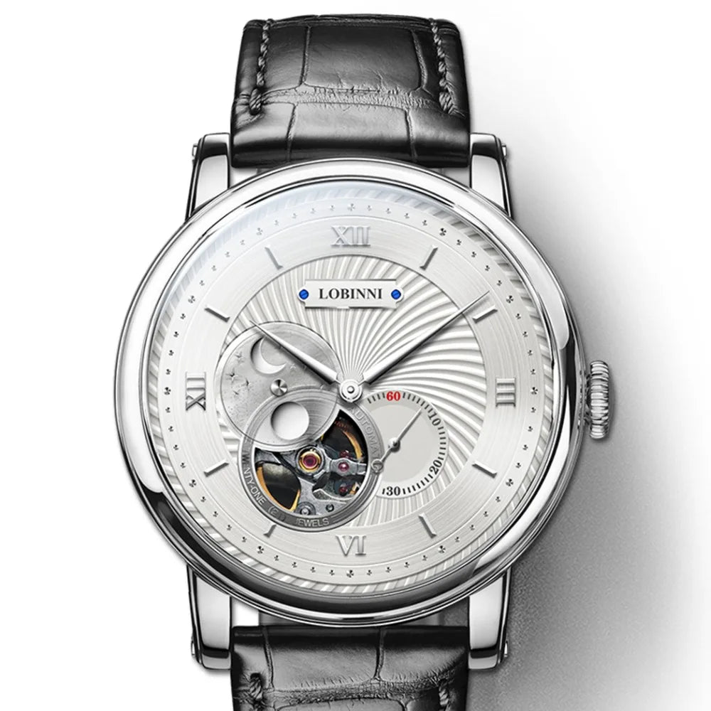 LOBINNI 3605 Automatic Skeleton Men's Watch 40.5mm