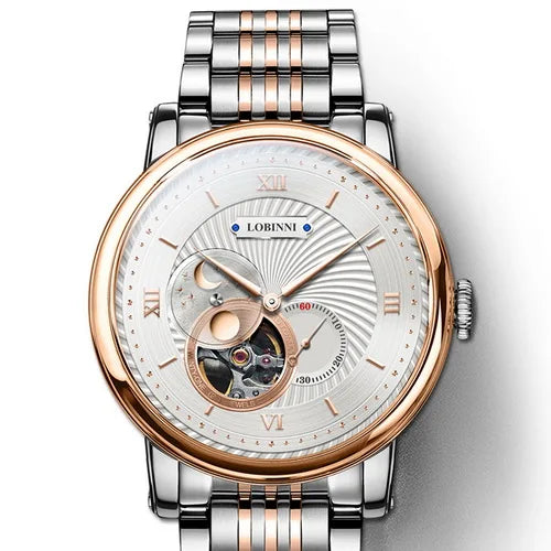 LOBINNI 3605 Automatic Skeleton Men's Watch 40.5mm