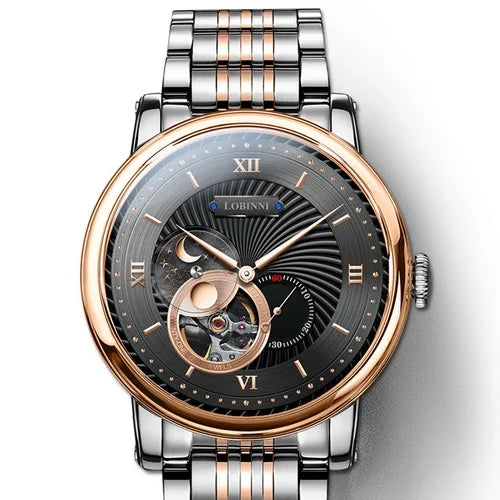 LOBINNI 3605 Automatic Skeleton Men's Watch 40.5mm