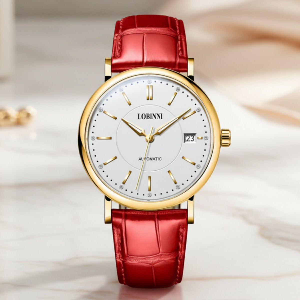 LOBINNI Ladies Automatic Sapphire Watch Smash Price Shop Women's Watch