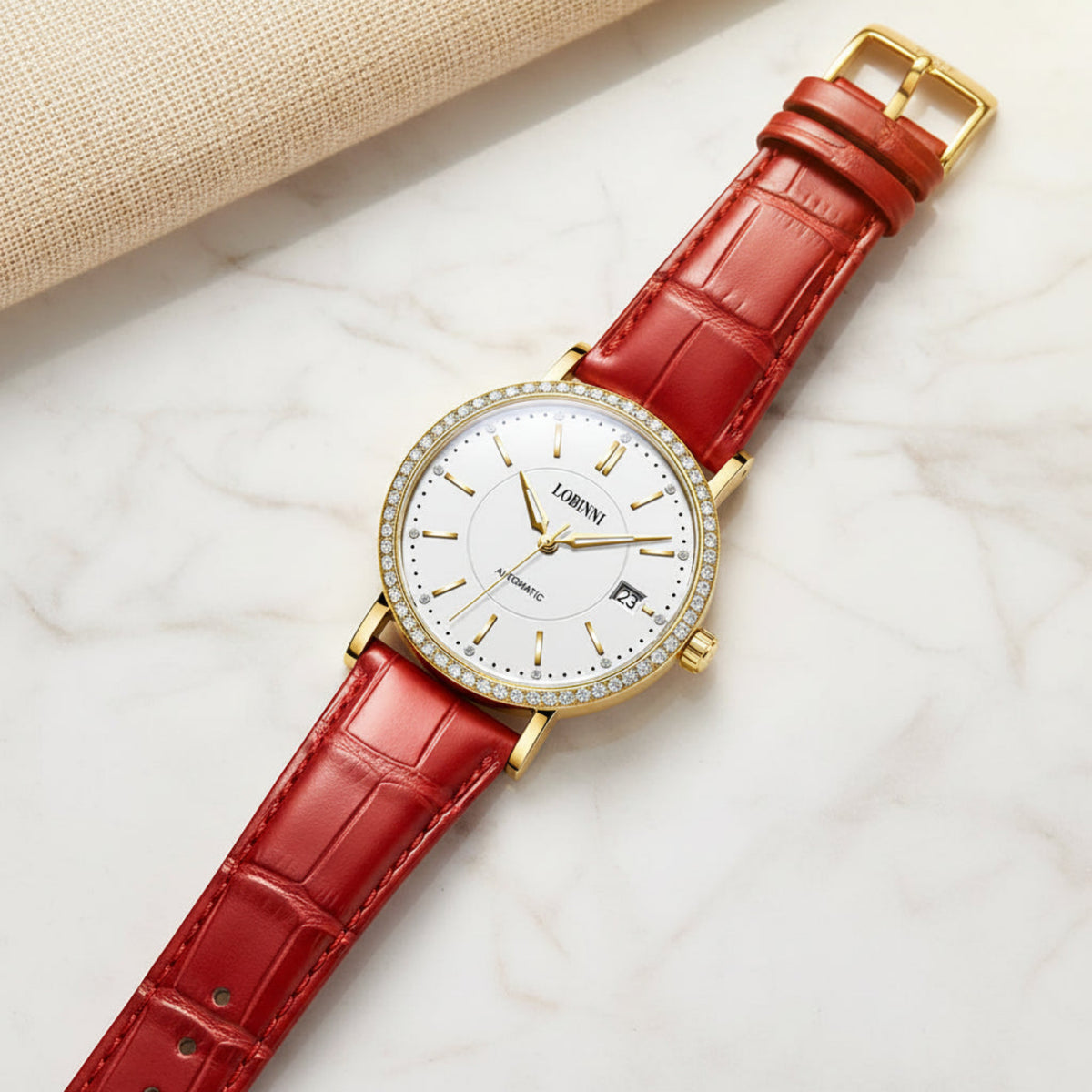 LOBINNI Ladies Automatic Sapphire Watch Smash Price Shop Women's Watch