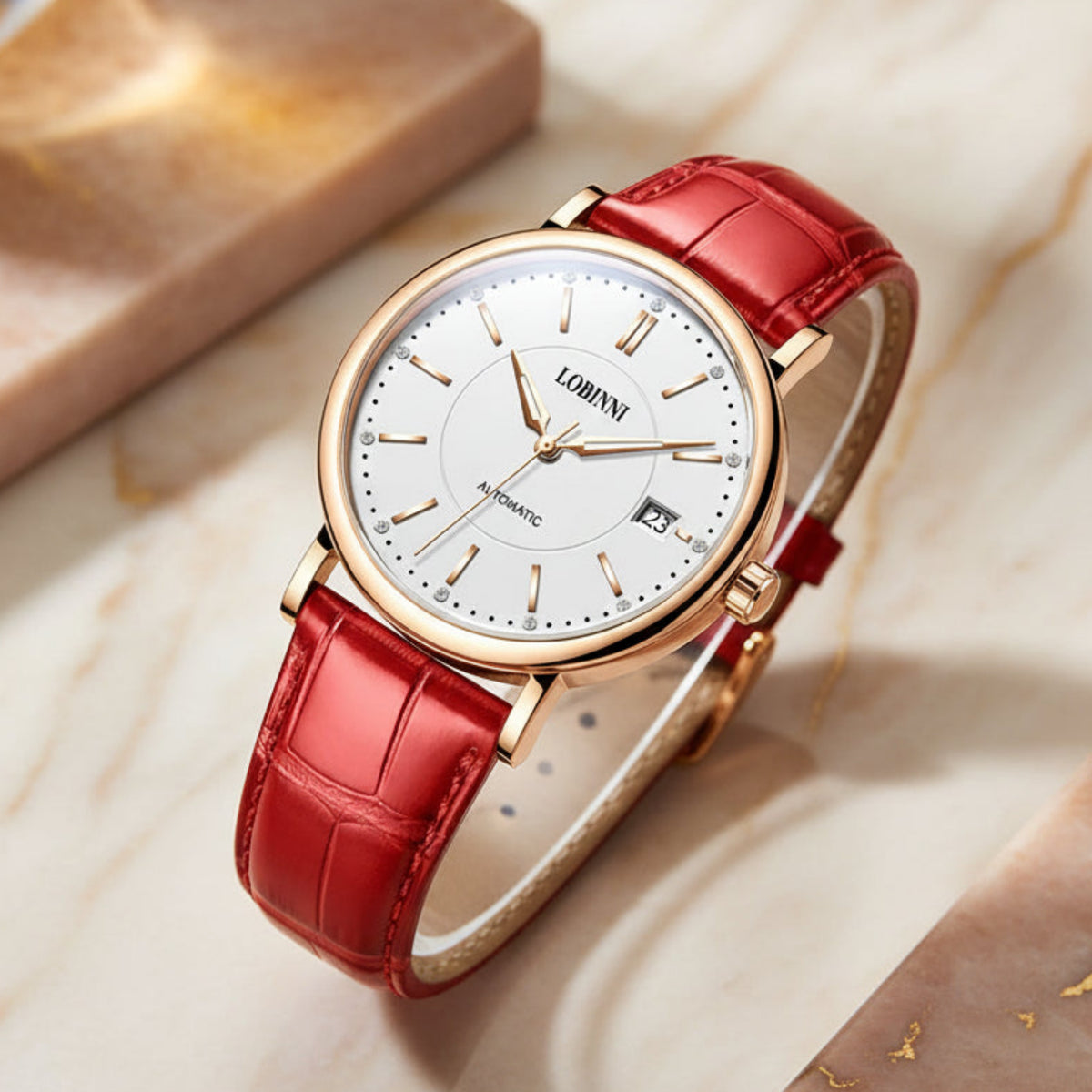 LOBINNI Ladies Automatic Sapphire Watch Smash Price Shop Women's Watch