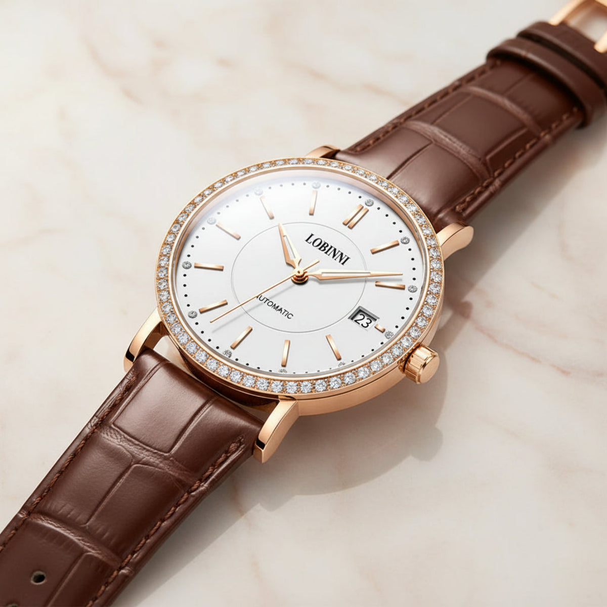 LOBINNI Ladies Automatic Sapphire Watch Smash Price Shop Women's Watch