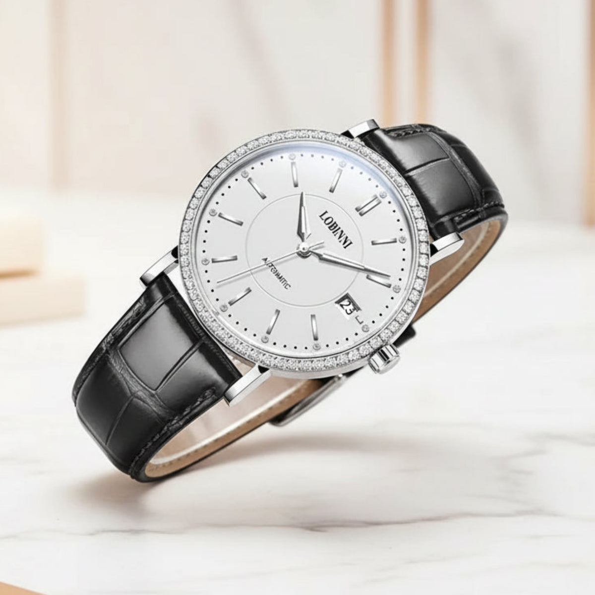 LOBINNI Ladies Automatic Sapphire Watch Smash Price Shop Women's Watch