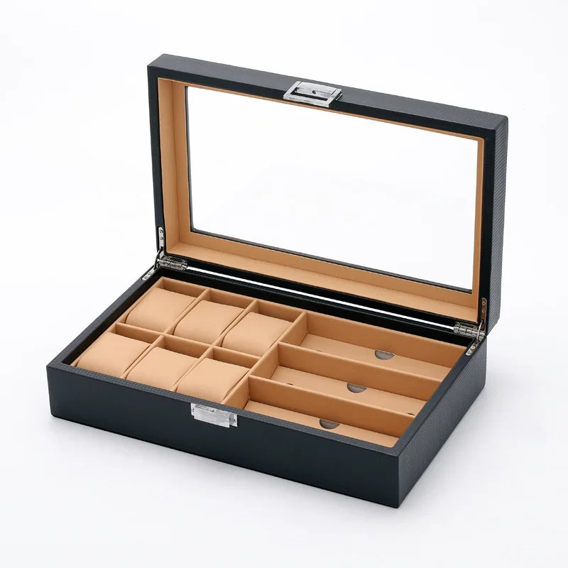 Luxury 6+3 Slot Watch & Sunglass Organizer Box