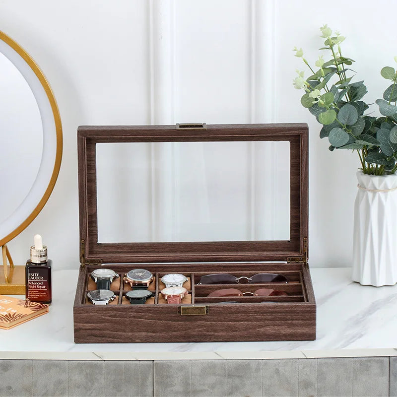 Luxury 6+3 Slot Watch & Sunglass Organizer Box