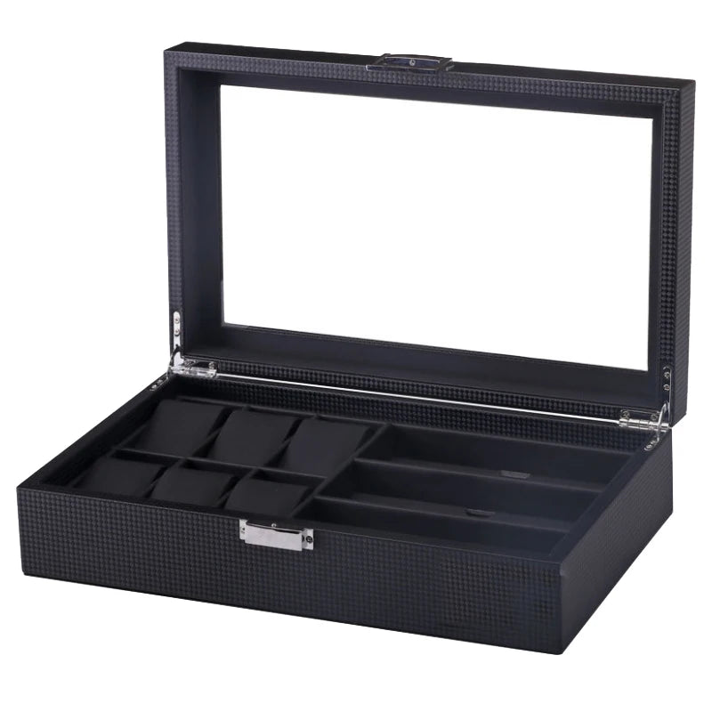 Luxury 6+3 Slot Watch & Sunglass Organizer Box
