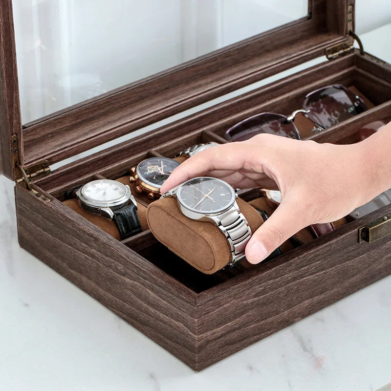 Luxury 6+3 Slot Watch & Sunglass Organizer Box