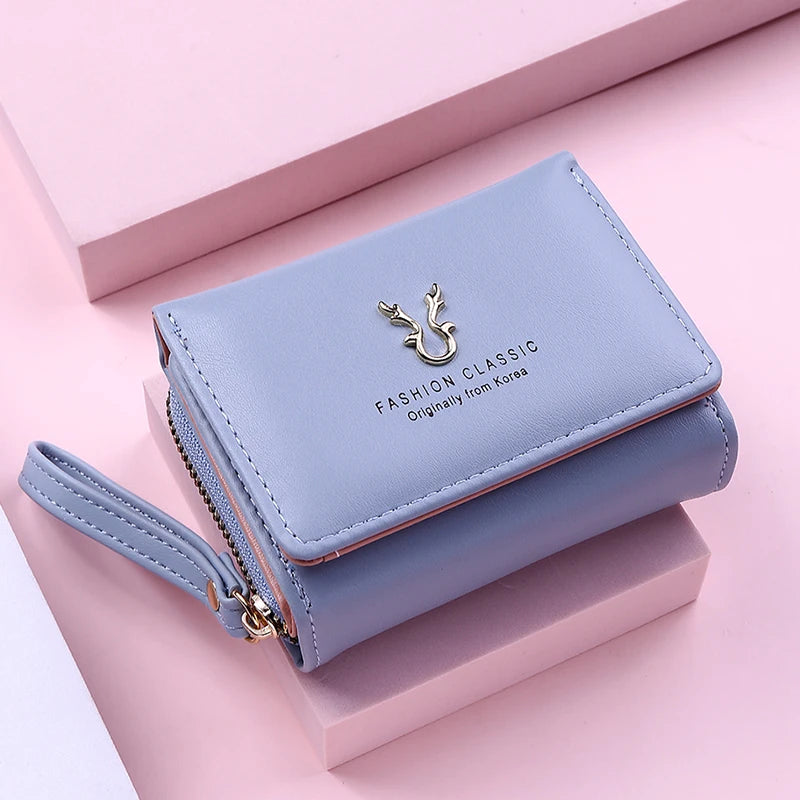 Luxury Brand Women's Small Wallet Female Card Holder Short Wallets with Coin Purse for Woman Ladies PU Leather Hasp Mini Clutch Smash Price Shop