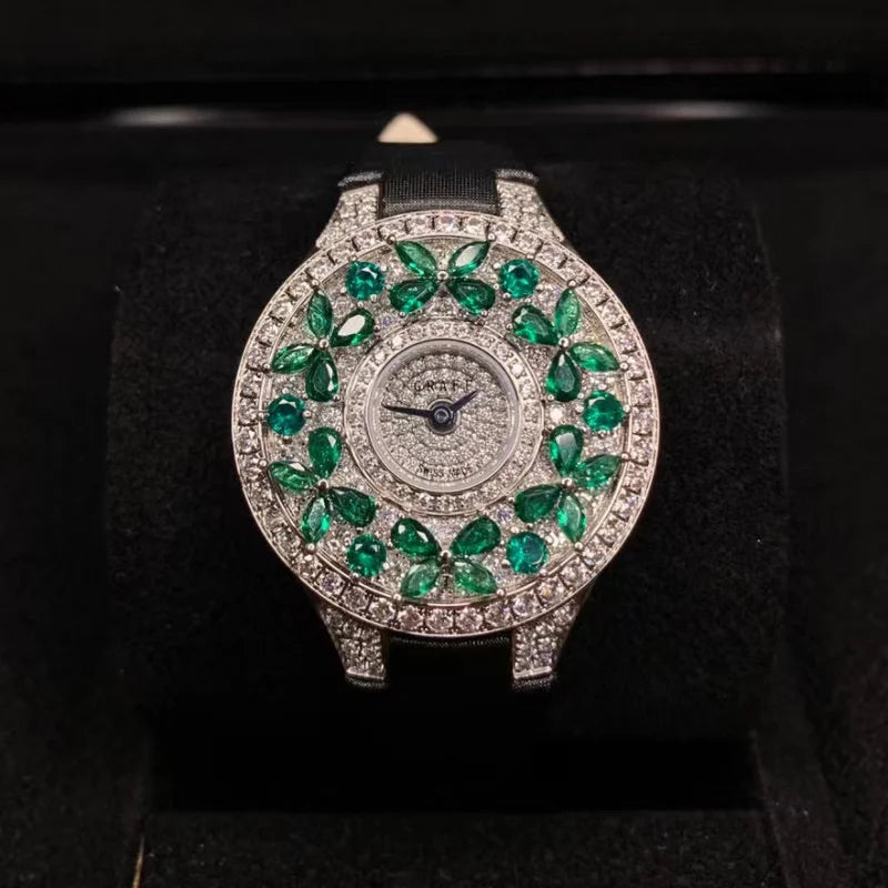 Luxury Colorful Women’s Quartz Watch – Sapphire Crystal & Leather