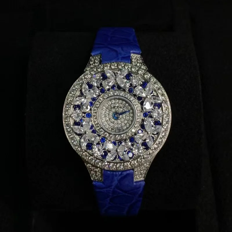 Luxury Colorful Women’s Quartz Watch – Sapphire Crystal & Leather