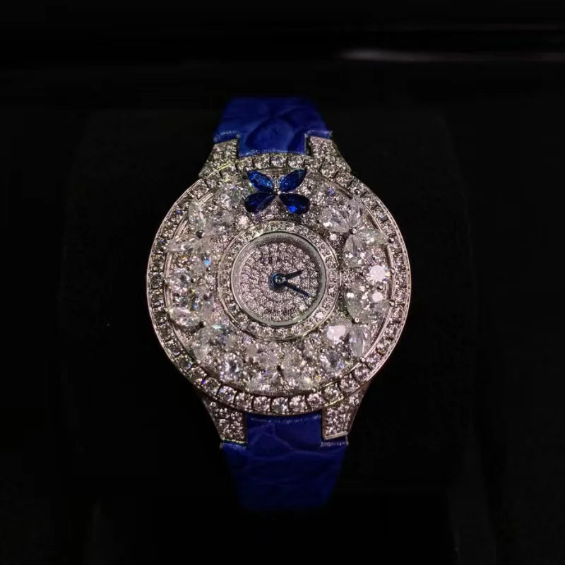 Luxury Colorful Women’s Quartz Watch – Sapphire Crystal & Leather Smash Price Shop Women's Watch